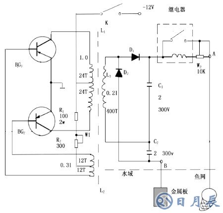 場(chǎng)效應(yīng)管捕魚(yú)機(jī)電路圖